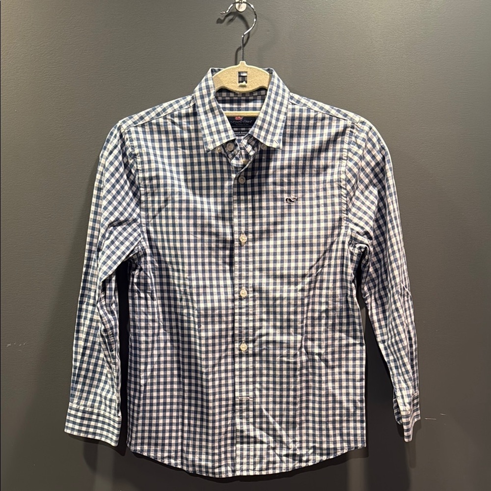 Boys Vineyard Vines Checkered Long Sleeve Button Down